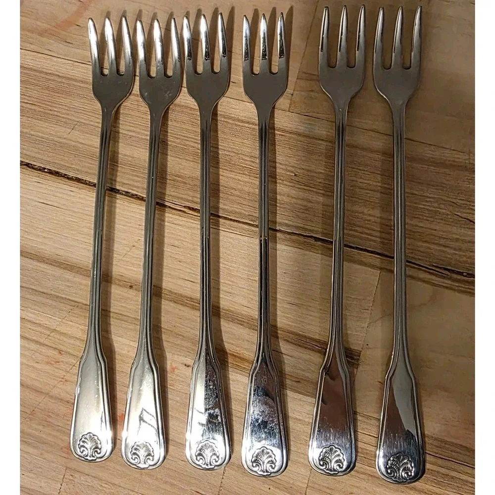 WM A ROGERS c1991 COLONIAL‎ MOOD DELUXE STAINLESS 6 PLACE/ SHRIMP FORKS
